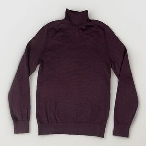 Express Sweater‎ Womens XS Maroon Merino Wool Blend Knitwear Turtleneck Winter
